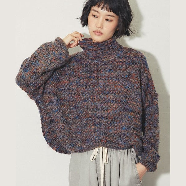 【溫暖混色美學】 another s 混色粗針織半高領寬鬆毛衣 均碼 F Size Japan E-Shop