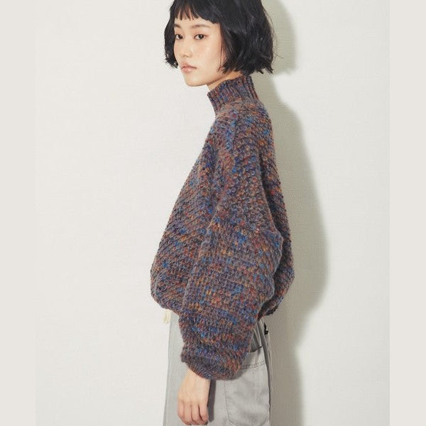 【溫暖混色美學】 another s 混色粗針織半高領寬鬆毛衣 均碼 F Size Japan E-Shop