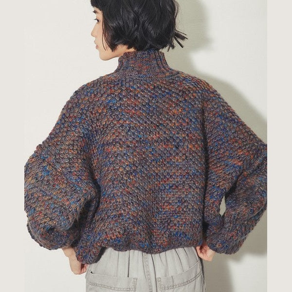 【溫暖混色美學】 another s 混色粗針織半高領寬鬆毛衣 均碼 F Size Japan E-Shop