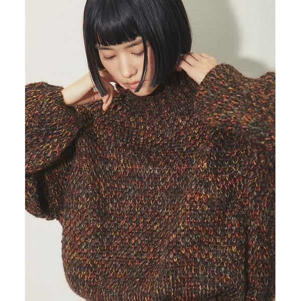 【溫暖混色美學】 another s 混色粗針織半高領寬鬆毛衣 均碼 F Size Japan E-Shop