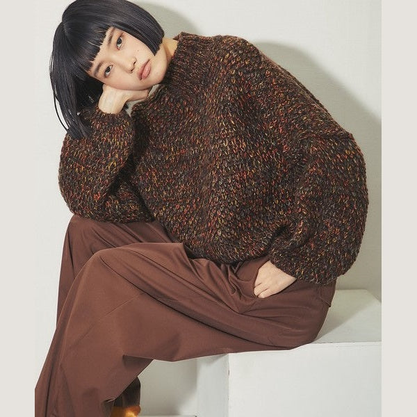 【溫暖混色美學】 another s 混色粗針織半高領寬鬆毛衣 均碼 F Size Japan E-Shop