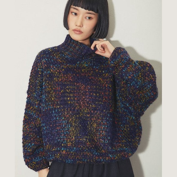 【溫暖混色美學】 another s 混色粗針織半高領寬鬆毛衣 均碼 F Size Japan E-Shop