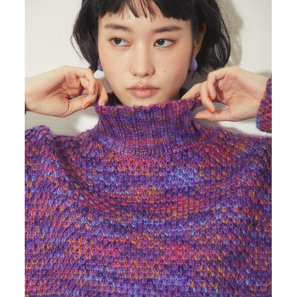 【溫暖混色美學】 another s 混色粗針織半高領寬鬆毛衣 均碼 F Size Japan E-Shop