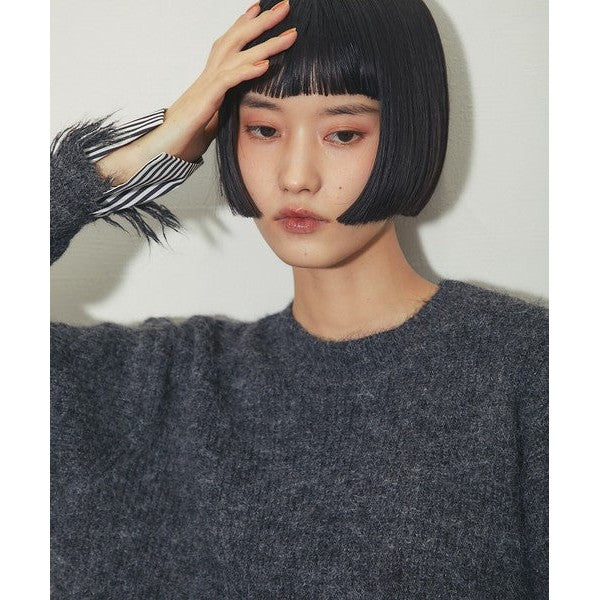 【another s】 慵懶微叛逆！條紋假兩件破壞感針織上衣 F size Japan E-Shop