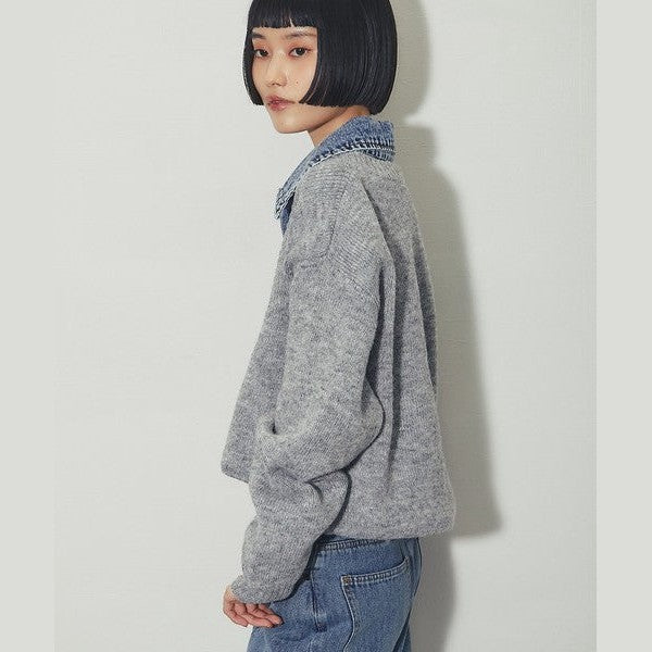日本 another s 材質拼接針織衫，讓您單穿就有型！ Japan E-Shop