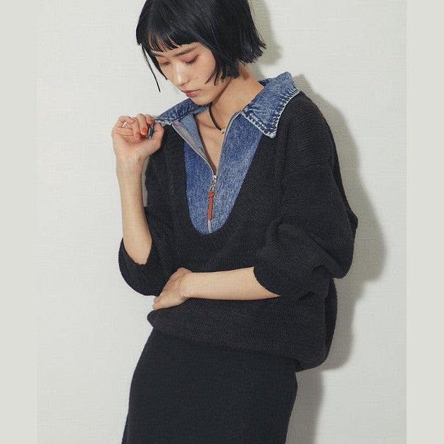 日本 another s 材質拼接針織衫，讓您單穿就有型！ Japan E-Shop