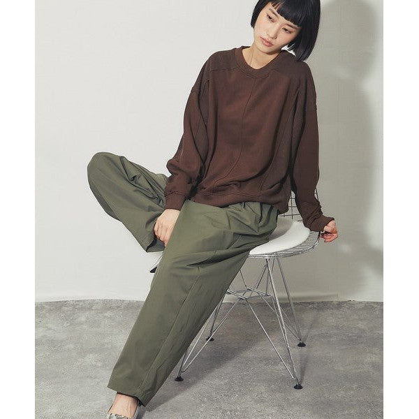 another s 復古拼接剪裁寬鬆落肩大學T M號 黑色 / 麻灰色 / 咖啡棕 Japan E-Shop