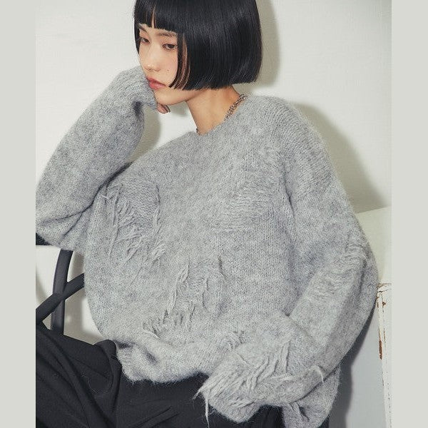 ANOTHER S 日系復古流蘇破損感針織上衣 F Size Japan E-Shop