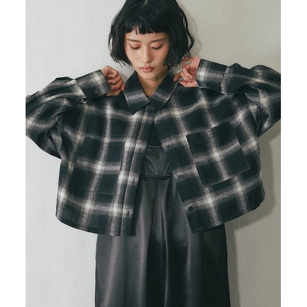 another s 日系先染Viyella格紋短版寬鬆襯衫外套 F尺寸 Japan E-Shop