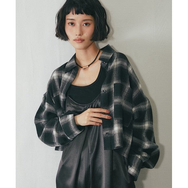 another s 日系先染Viyella格紋短版寬鬆襯衫外套 F尺寸 Japan E-Shop