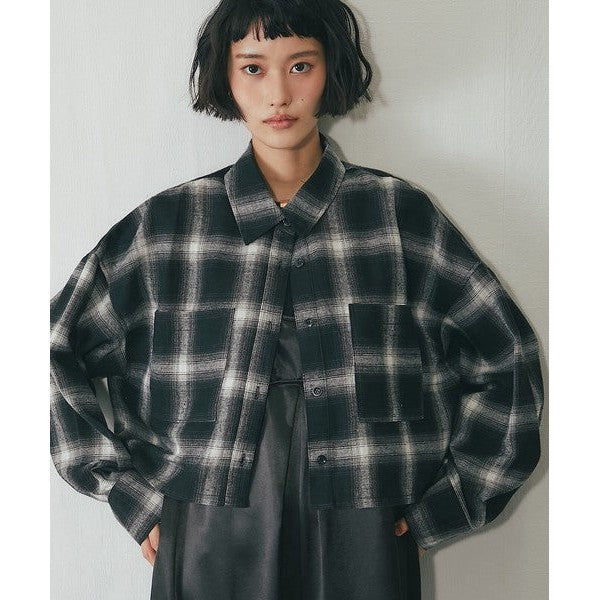 another s 日系先染Viyella格紋短版寬鬆襯衫外套 F尺寸 Japan E-Shop