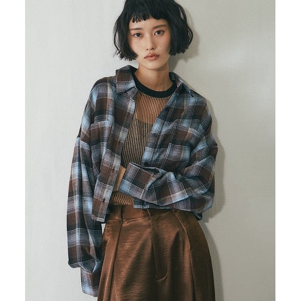 another s 日系先染Viyella格紋短版寬鬆襯衫外套 F尺寸 Japan E-Shop