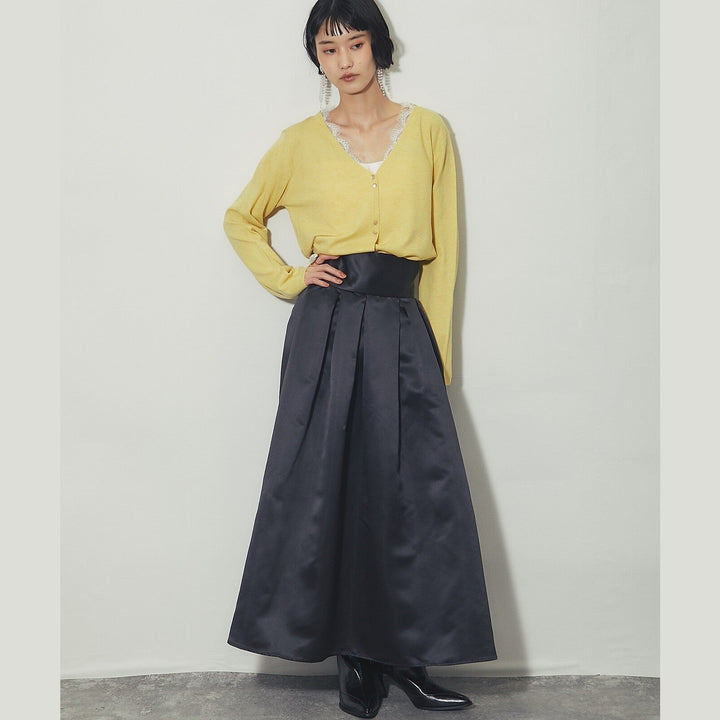 another s 精緻蕾絲飾邊V領排扣針織開襟衫 M號 Japan E-Shop