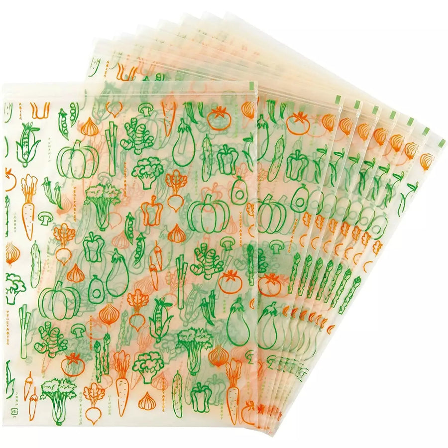 日本COGIT 科技大發現 米糠蔬果保鮮袋 食物夾鏈袋 8枚入 可重複使用 Japan E-Shop