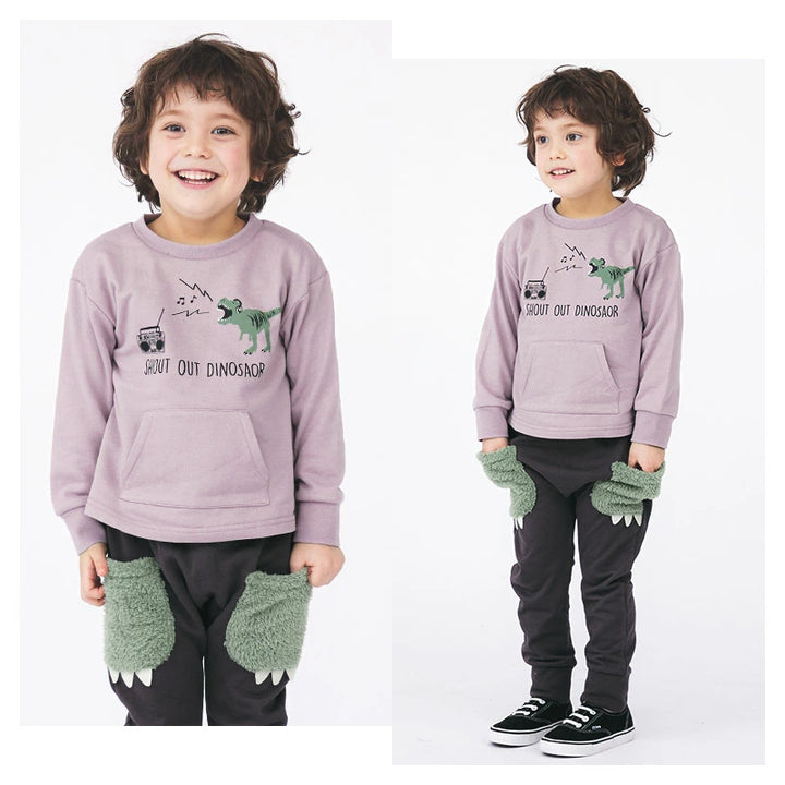 日本 zooland 福袋 恐龍主題6件超值兒童穿搭福袋｜長袖T恤＋厚棉上衣＋外套＋長褲＋恐龍立體造型包 Japan E-Shop