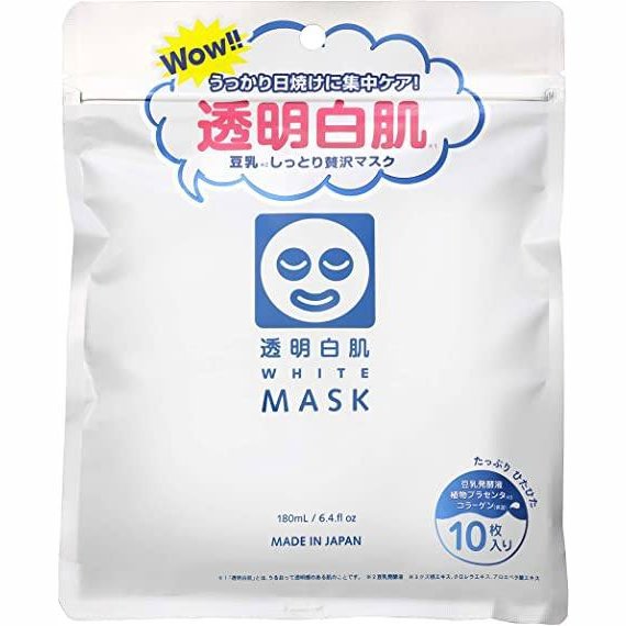 石澤研究所透明白肌豆乳保濕美白曬後修復面膜10枚入 Japan E-Shop