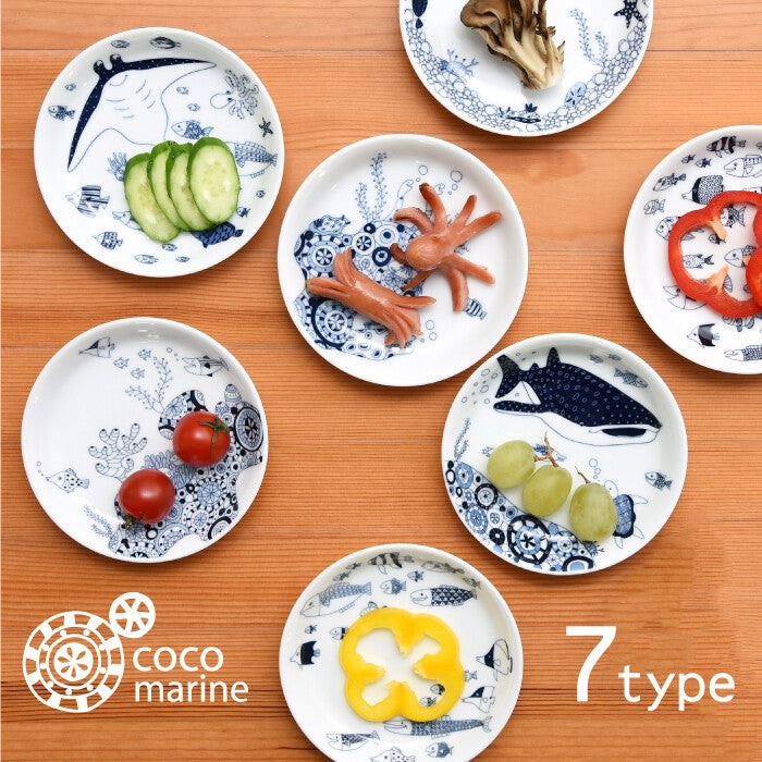 natural69 cocomarine 海洋生物圓形小皿 日本製波佐見燒 Japan E-Shop