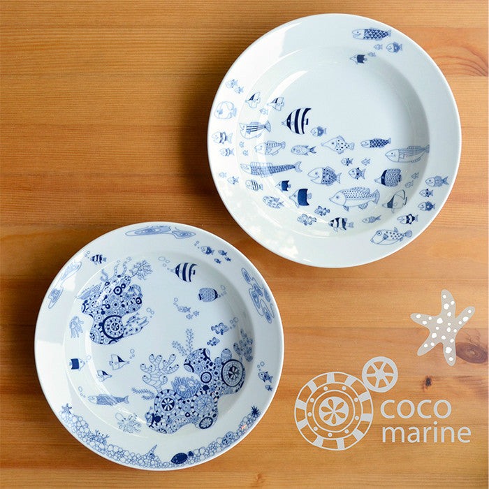 natural69 cocomarine 海洋生物義大利麵餐盤 日本波佐見燒 Japan E-Shop