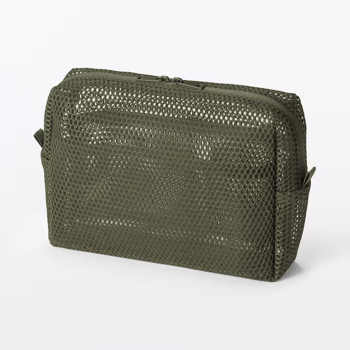 【MUJI 無印良品】立體網眼小物收納包（三色 / 19x12.5x6cm）| 大容量多口袋文具化妝收納袋 Japan E-Shop