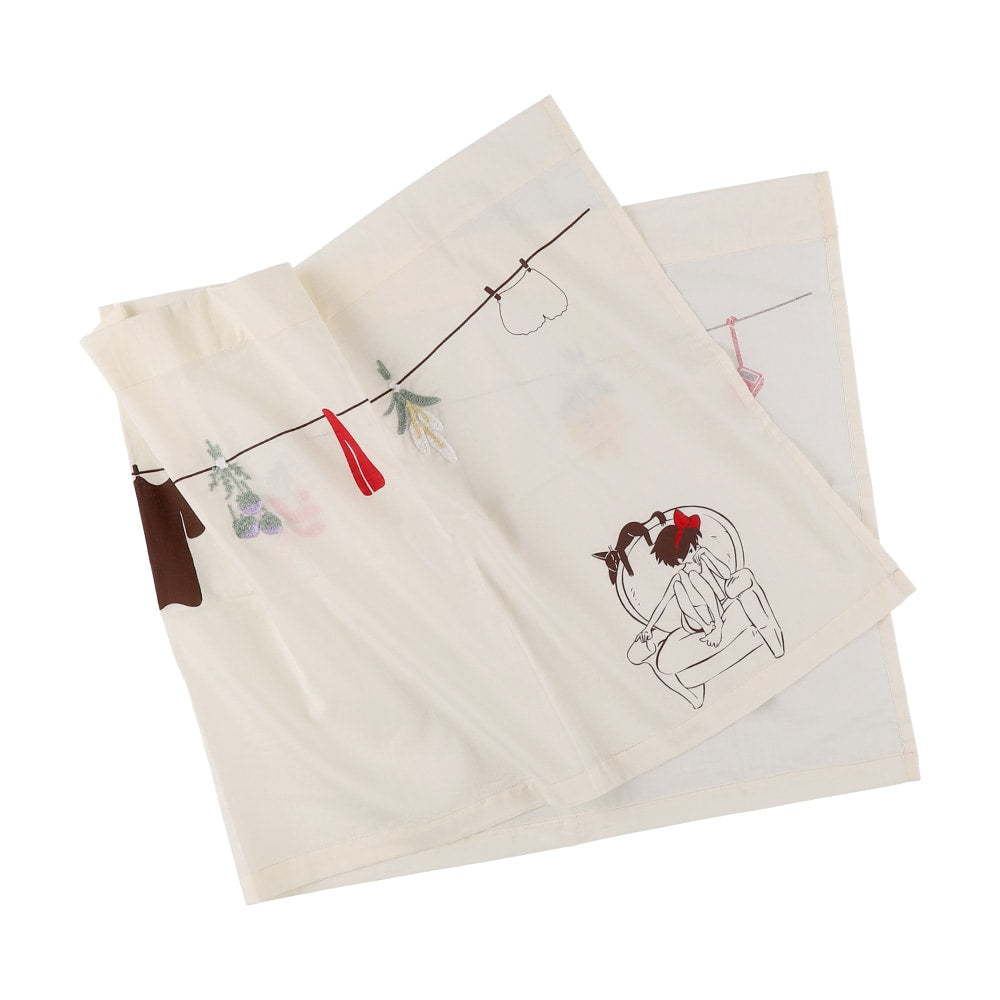 吉卜力工作室 魔女宅急便 琪琪的生活隨筆 刺繡透光短簾小窗簾 寬104×高44公分