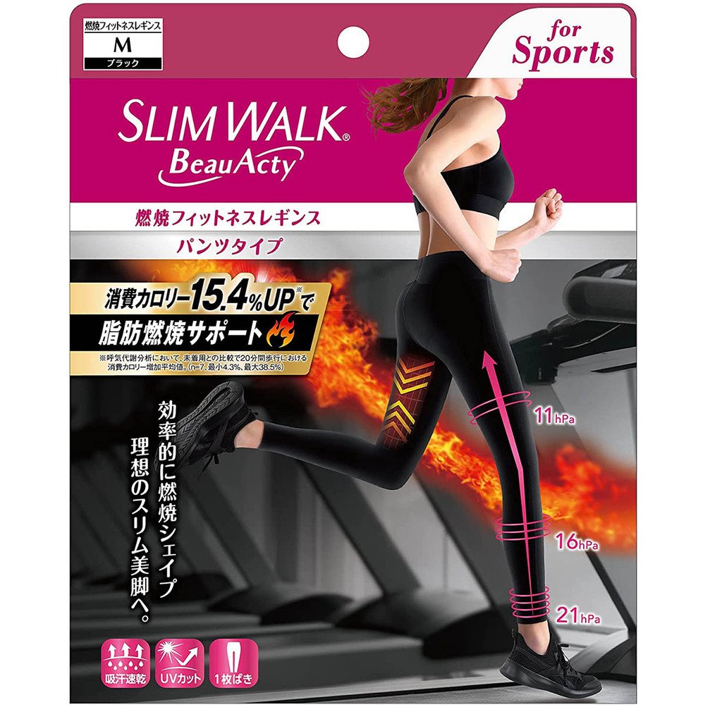 Slimwalk Beau-Acty Burning 健身緊身褲 黑色 M 碼 Japan E-Shop