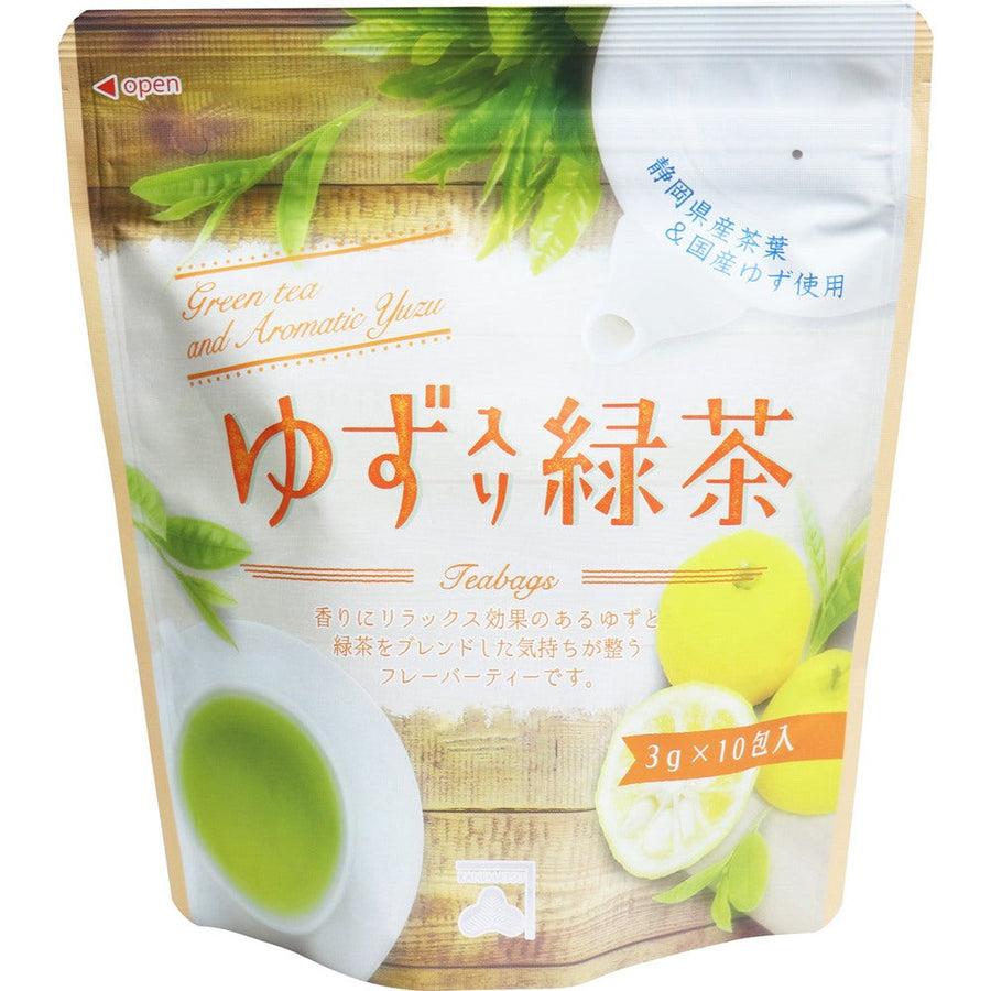 日本國產 綠茶柚子茶包 3g x 10包靜岡茶葉和國產柚子 獨立包裝 Japan E-Shop