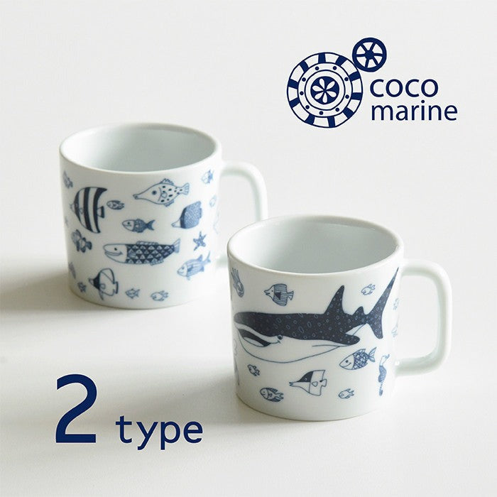natural69 cocomarine 海洋圖案馬克杯 波佐見燒 日本製 Japan E-Shop
