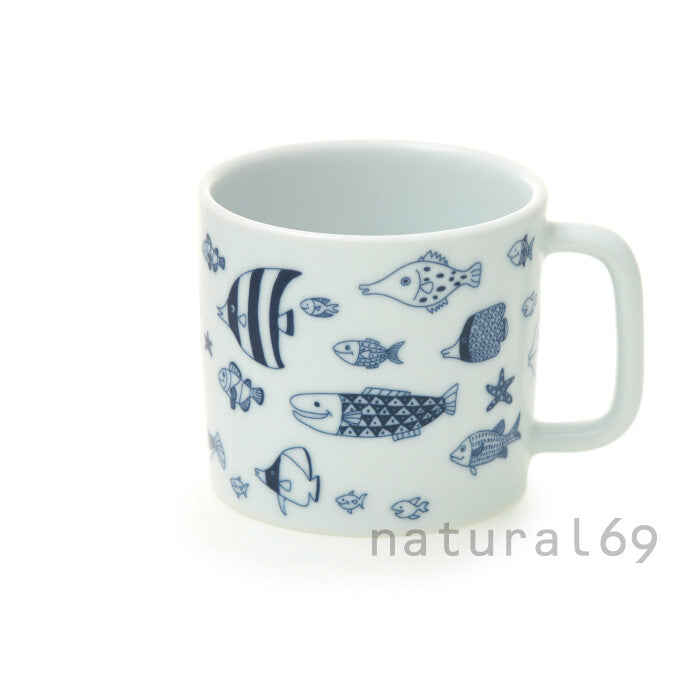 natural69 cocomarine 海洋圖案馬克杯 波佐見燒 日本製 Japan E-Shop