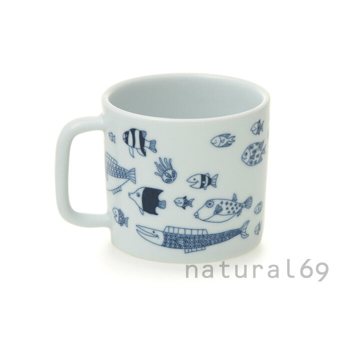 natural69 cocomarine 海洋圖案馬克杯 波佐見燒 日本製 Japan E-Shop