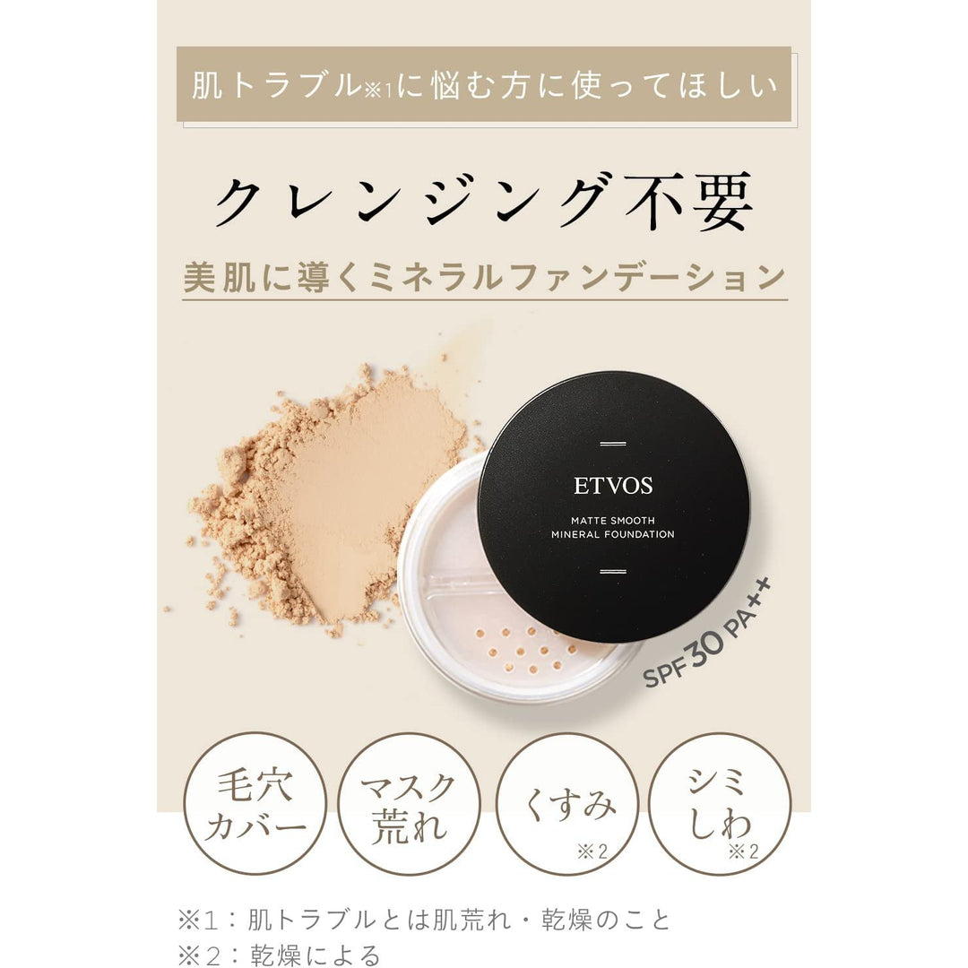 ETVOS 柔霧無暇 半啞光 防曬礦物質蜜粉散粉定妝粉4g Japan E-Shop