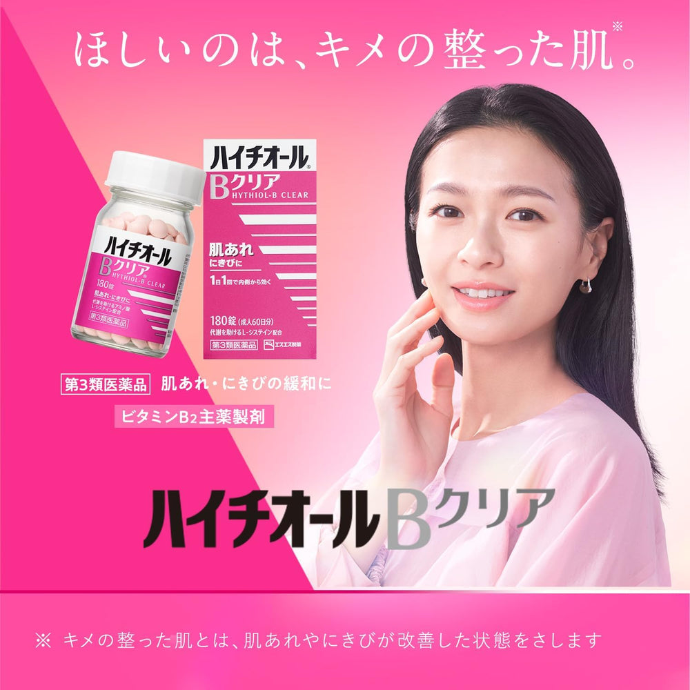 日本 SS製藥 白兔牌 Hythiol-B Clear 祛痘美肌丸 改善肌膚粗糙 消除疲勞 維他命B群 72錠/180錠 Japan E-Shop