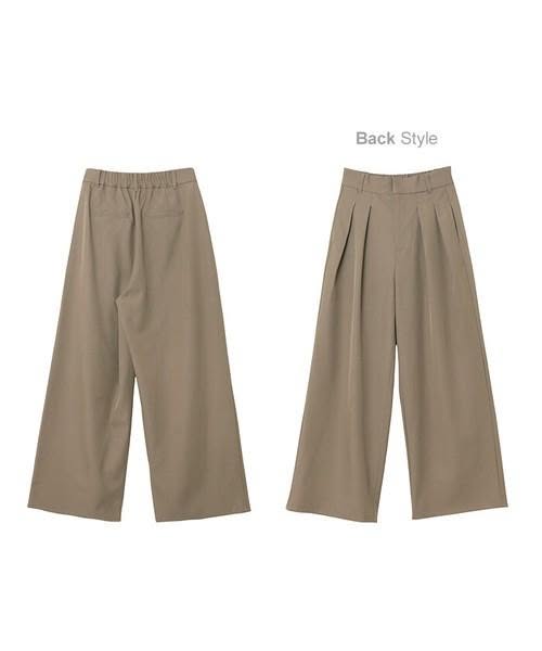 【Alma Design】日系雙褶高腰斜紋垂墜寬褲 (M-L)