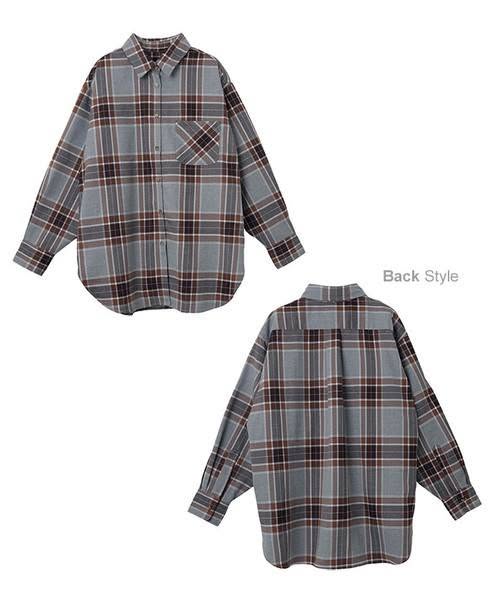 【Alma Design】英倫復古格紋落肩翻領襯衫 (M / L / 三色可選) - 穿出隨性慵懶風