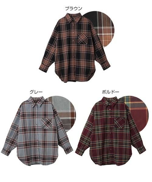 【Alma Design】英倫復古格紋落肩翻領襯衫 (M / L / 三色可選) - 穿出隨性慵懶風