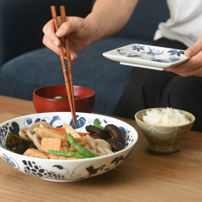 natural69 染付古波佐見盛鉢 動物圖案大鉢 波佐見燒 日本製