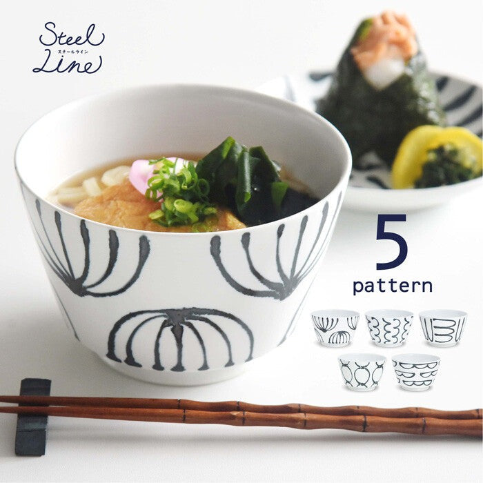 natural69 鋼線紋丼碗 波佐見燒 日本製 三款花紋 Japan E-Shop