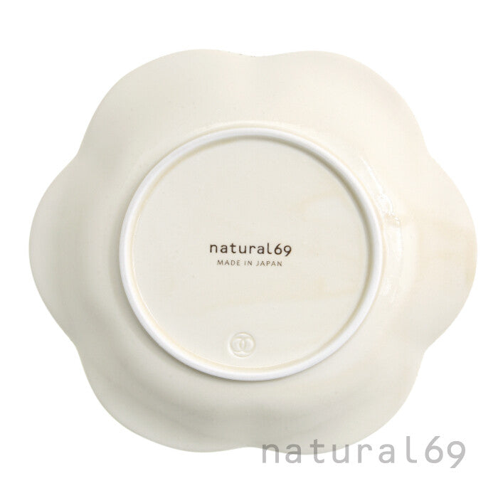 natural69 粉引釉 六方取皿 波佐見燒 日本製