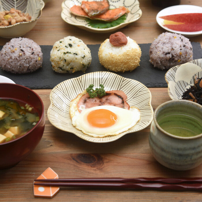 natural69 粉引釉 六方取皿 波佐見燒 日本製