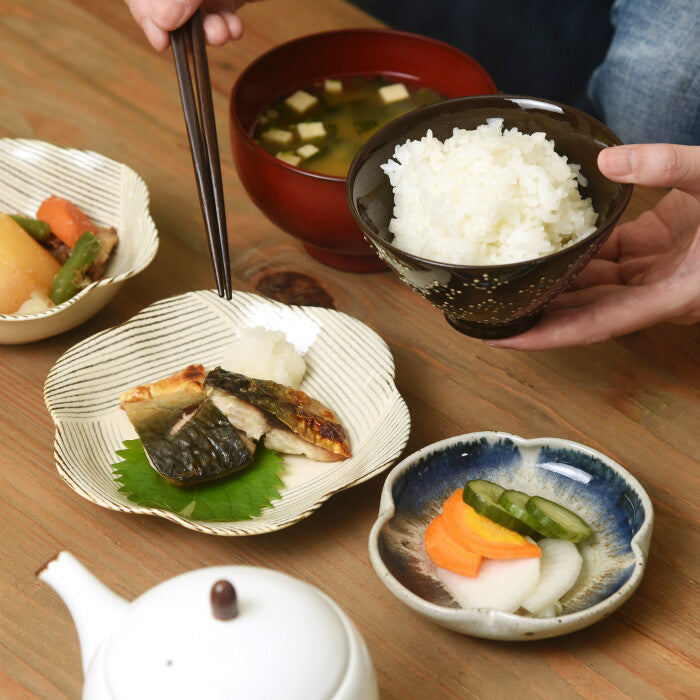 natural69 粉引釉 六方取皿 波佐見燒 日本製