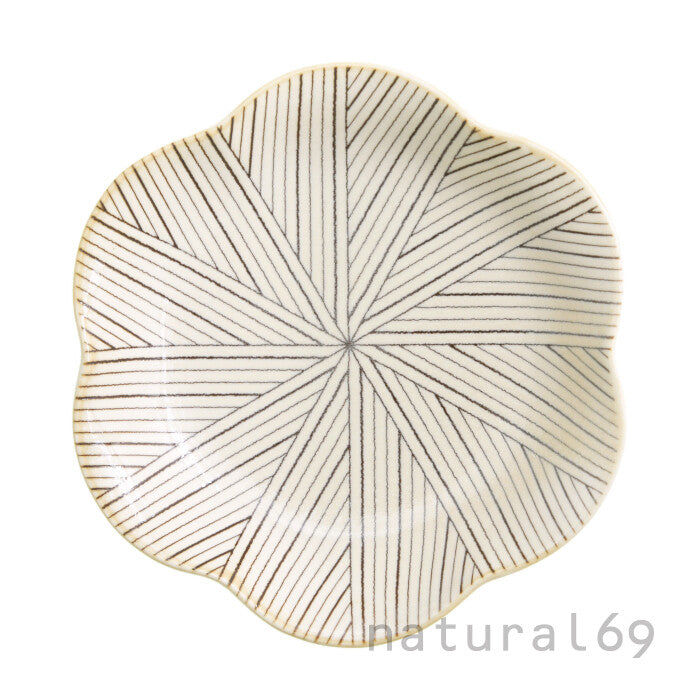natural69 粉引釉 六方取皿 波佐見燒 日本製