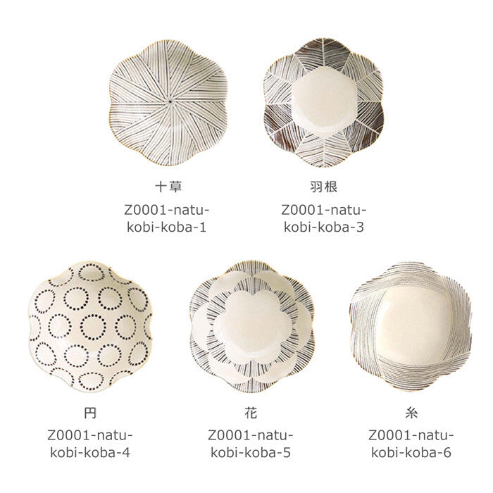 natural69 粉引釉六方押小鉢 波佐見燒 日本製 五款花紋 Japan E-Shop