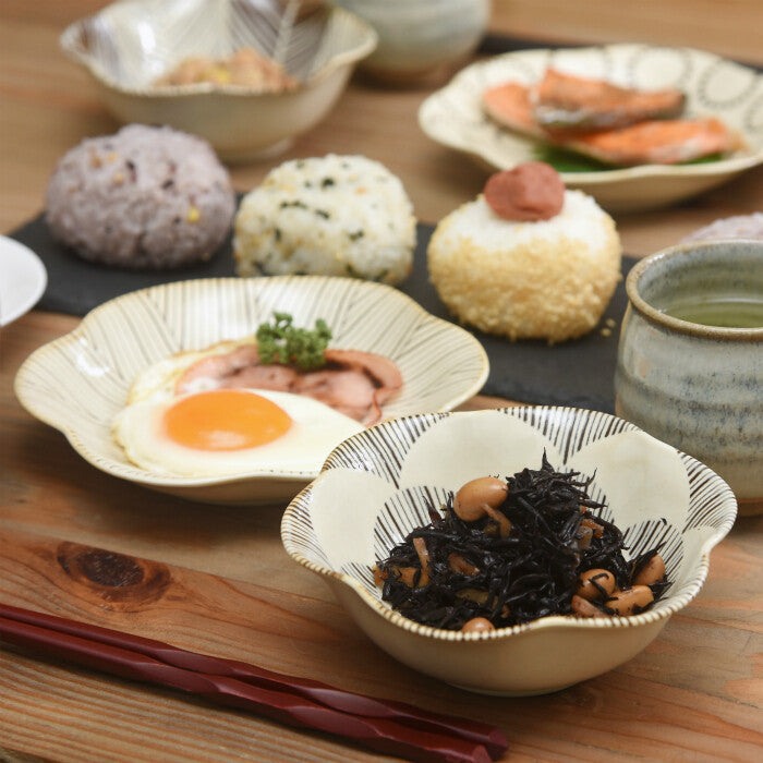 natural69 粉引釉六方押小鉢 波佐見燒 日本製 五款花紋 Japan E-Shop