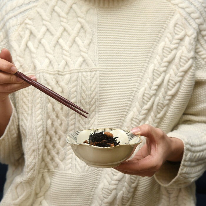 natural69 粉引釉六方押小鉢 波佐見燒 日本製 五款花紋 Japan E-Shop