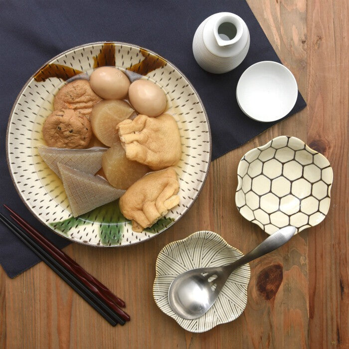 natural69 粉引釉六方押小鉢 波佐見燒 日本製 五款花紋 Japan E-Shop
