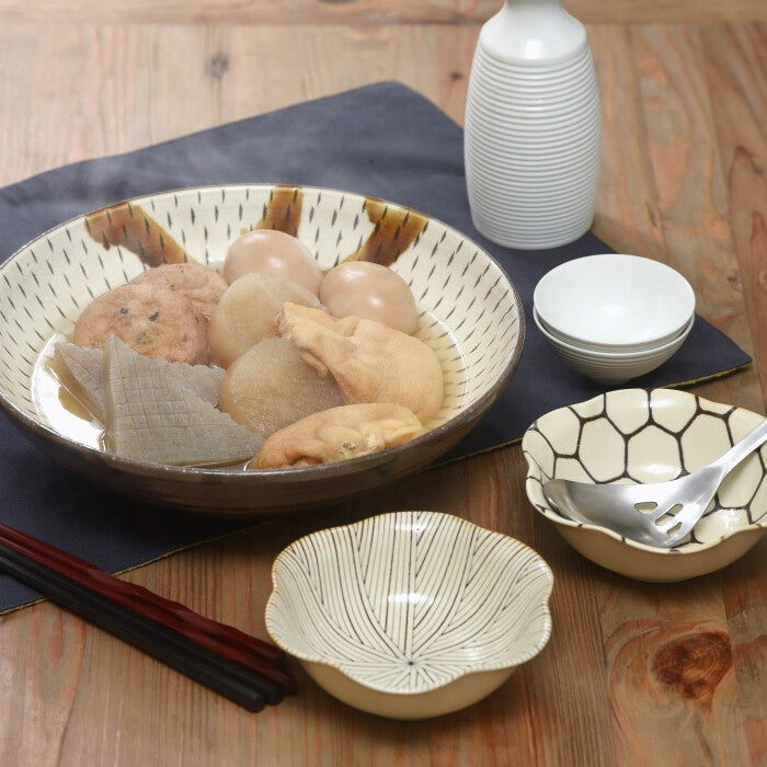 natural69 粉引釉六方押小鉢 波佐見燒 日本製 五款花紋 Japan E-Shop
