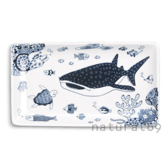 natural69 cocomarine 長角盤 波佐見燒 海洋魚紋餐盤 Japan E-Shop