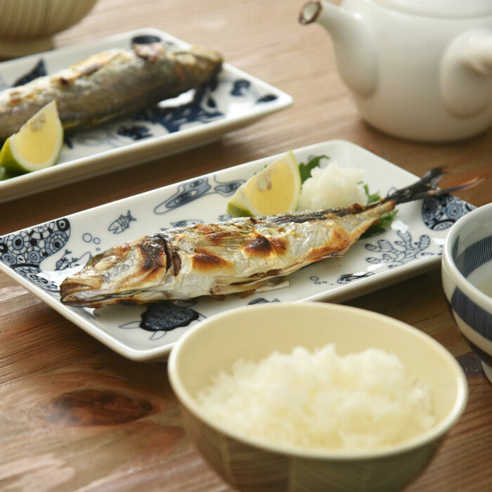 natural69 cocomarine 長角盤 波佐見燒 海洋魚紋餐盤