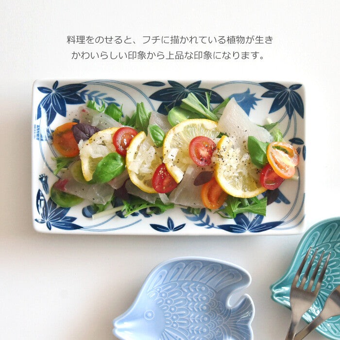 natural69 染付古波佐見長角皿 動物圖案 波佐見燒餐盤 Japan E-Shop