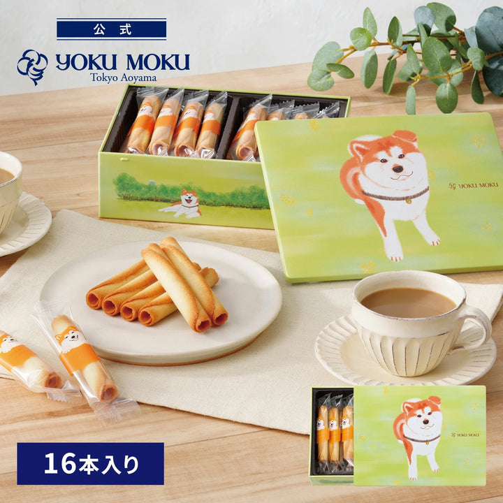 YOKU MOKU 八公限定版 雪茄蛋捲 16入禮盒 忠犬小八 涉谷限定 奶油餅乾 伴手禮 Japan E-Shop
