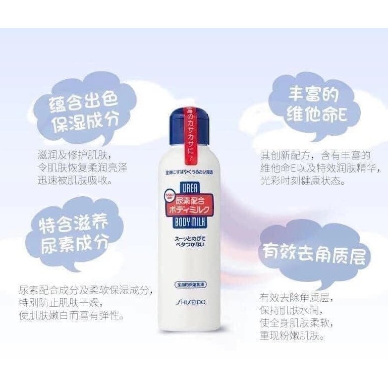 乳液 Shiseido 資生堂 尿素配合身體乳液 尿素保濕成分和豐富的維生素E，鎖水 ，快速吸收 150ml japan e-shop